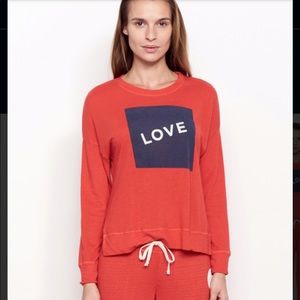 Sundry Red Love Hi Low Crew